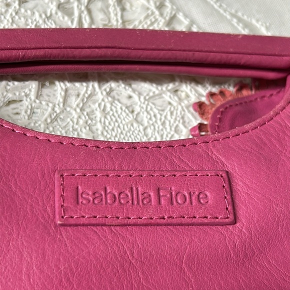 🖤Isabella Fiore Pink Leather clutch with 3D Floral Appliqué RARE - Picture 6 of 17